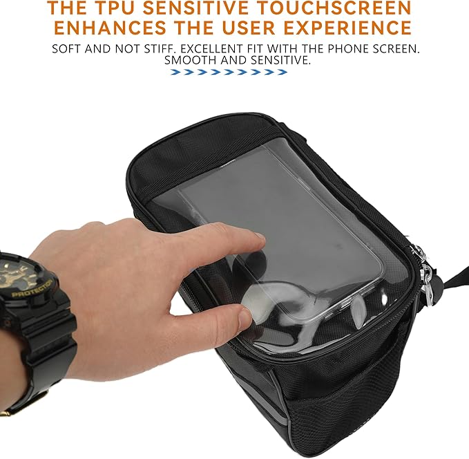 Bike Handlebar Bag – Waterproof Bicycle Handlebar Bag with Reflective Strip, Lightweight Front Storage Pouch for Road & Mountain Bikes, Easy Installation Cycling Organizer