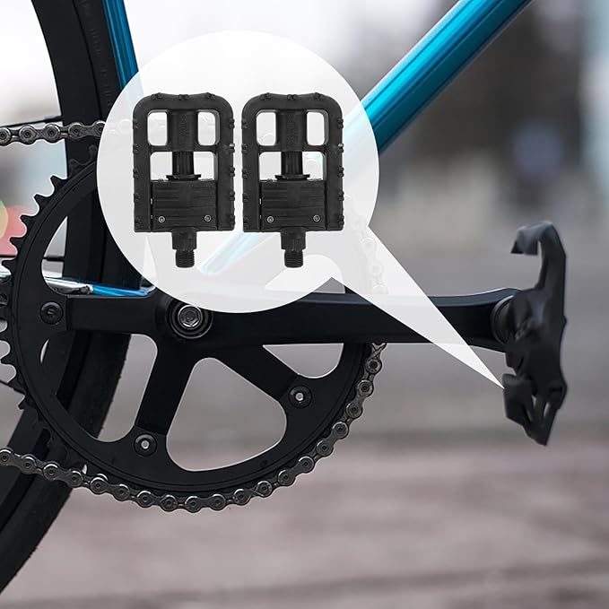 2pcs Mountain Bike Pedals Flat Nylon Lightweight High Grip Wide Platform with Sealed Bearings for Commuting and Off-Road Cycling