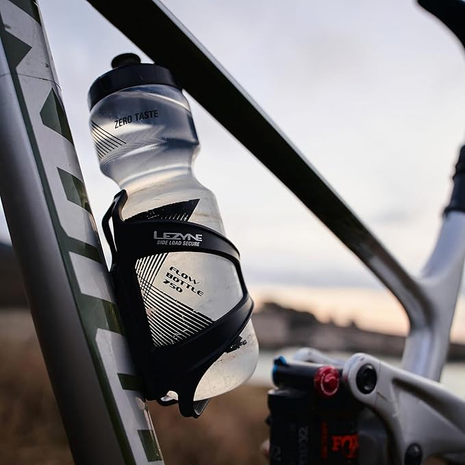 LEZYNE Flow Cage SL Bike Water Bottle Cage - Side Load Bicycle Bottle Holder, Composite Matrix, Left/Right Options, Compact Frame Cycling Accessory - Right - Black