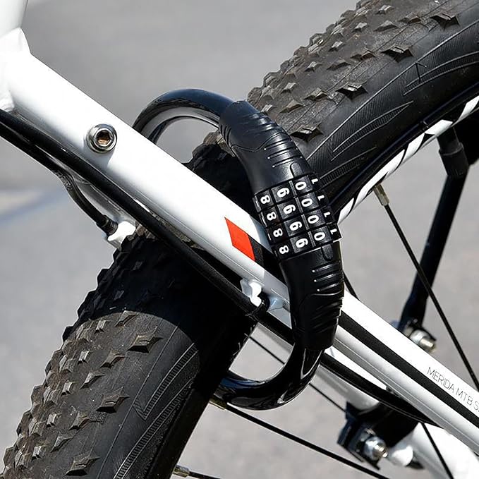 Bike Lock Cable, 4 Digit Security Resettable Combination Lock, Heavy Duty Anti Theft Bicycle Lock Chain, Combo Bike Locks, Portable Code Bicycle Cable Lock for Bike Motorcycle 16 inches 2 Pcs