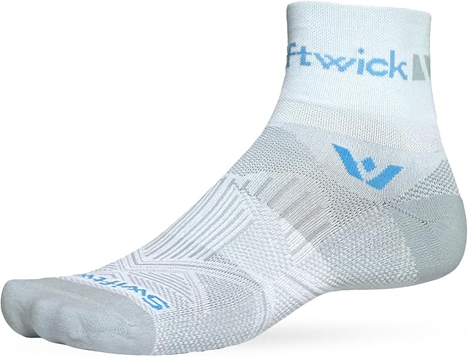 Swiftwick- ASPIRE QUARTER CREW Running & Cycling Socks, Lightweight, Compression Fit
