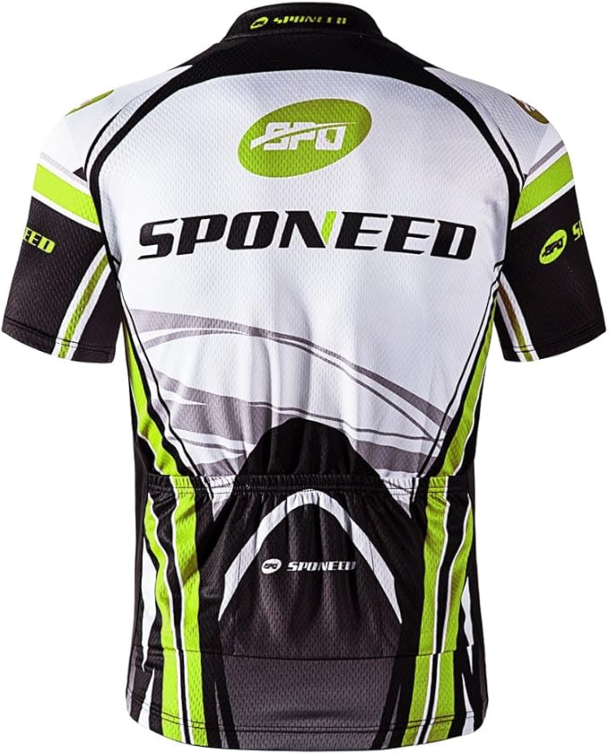 sponeed Men's Cycling Jerseys Tops Biking Shirts Short Sleeve Bike Clothing Full Zipper Bicycle Jacket with Pockets