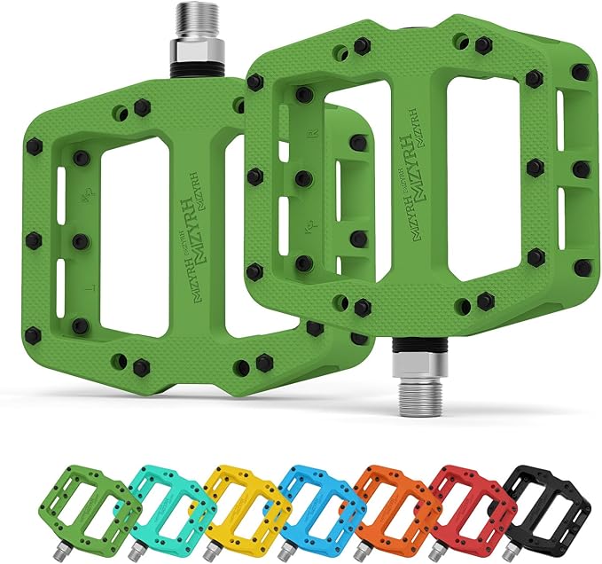 MZYRH Mountain Bike Pedals 9/16" 3 Sealed Bearings Lightweight Non-Slip Nylon Fiber Bicycle Platform Pedals for Road BMX MTB