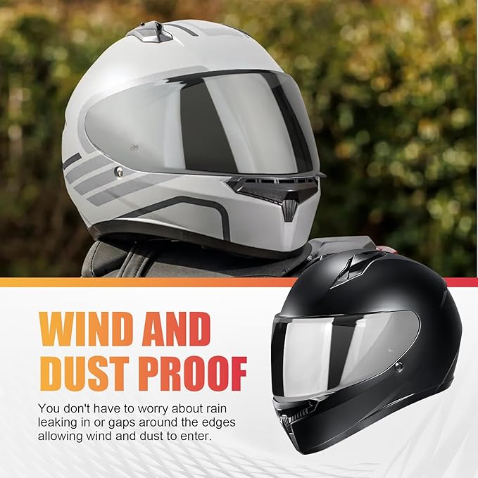 LKV HJ-34P Helment Visor Replacement - HJC C10 Motocycle Helmet Visor UV Protection Face Shield Compatible with HJ34P HJC C10 (Chrome Silver)