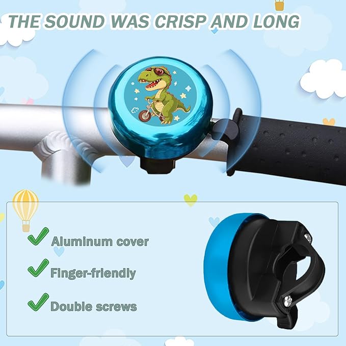 Kids Bike Bell with 2 Pcs Bike Streamers for Girls, Cute Children's Bicycle Accessories