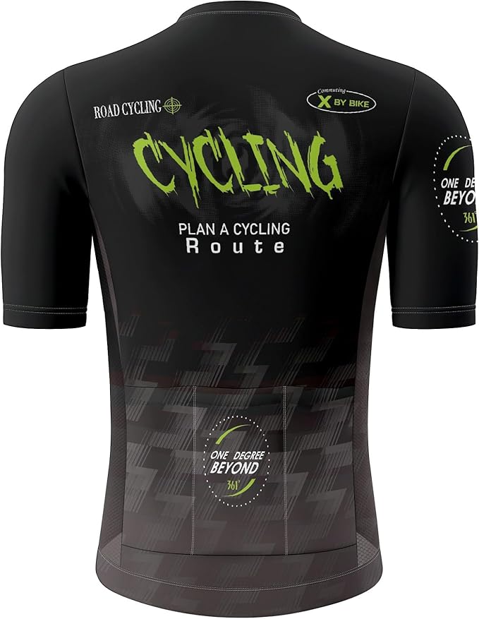 Men's Cycling Jersey Short Sleeve Breathable Quick Dry Bike Shirt Lightweight MTB Road Bicycle Jersey Full Zip 3 Rear Pockets