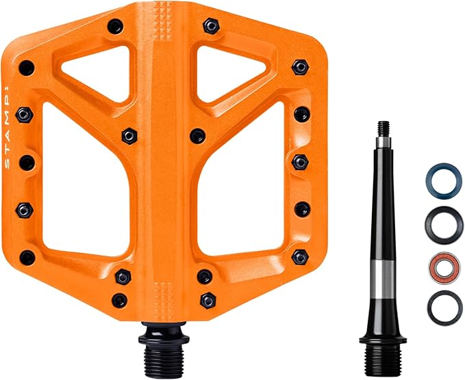 Crankbrothers Stamp Flat MTB Pedals - Size-Specific, Lightweight, Versatile, Durable Bike Pedals