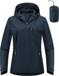 Outdoor Ventures Packable Rain Jacket Women Lightweight Waterproof Raincoat with Hood Cycling Bike Jacket