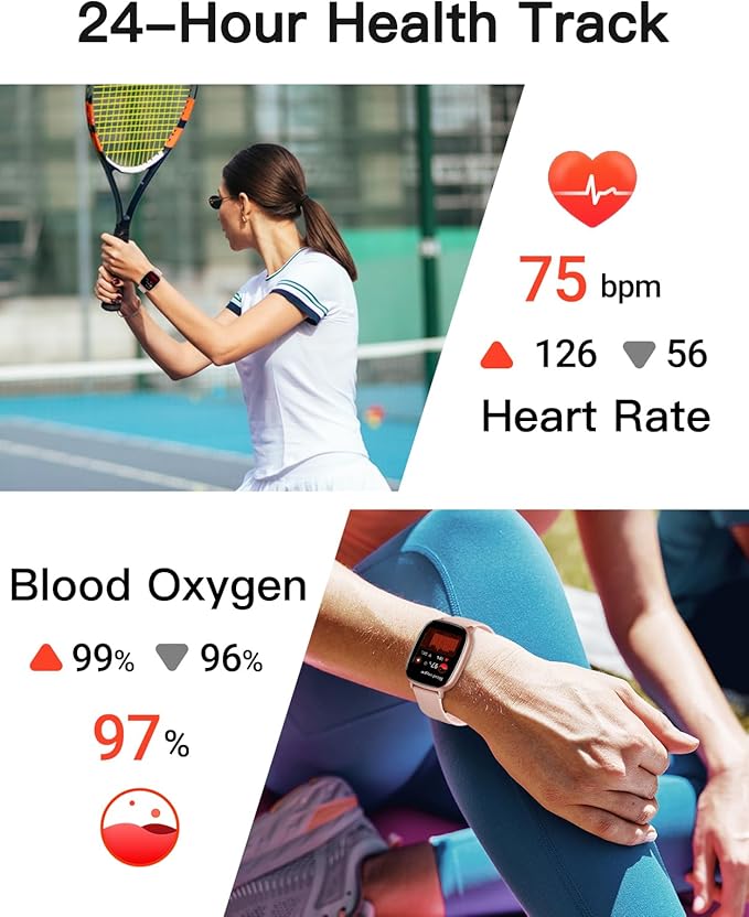 HUAKUA Smart Watches for Women with GPS Built-in, Answer/Make Calls, 1.95" Smartwatch for iPhone/Android Phones, Fitness Watch with Heart Rate/Sleep Monitor 100+ Sports Modes IP68 Waterproof (Pink)