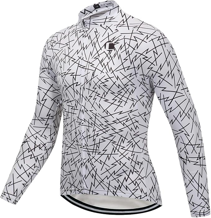 Coconut Ropamo CR Long Sleeve Cycling Jersey Mens, 3+1 Zipper Pockets Bicycle Tops Quick Dry Breathable Biking Shirt