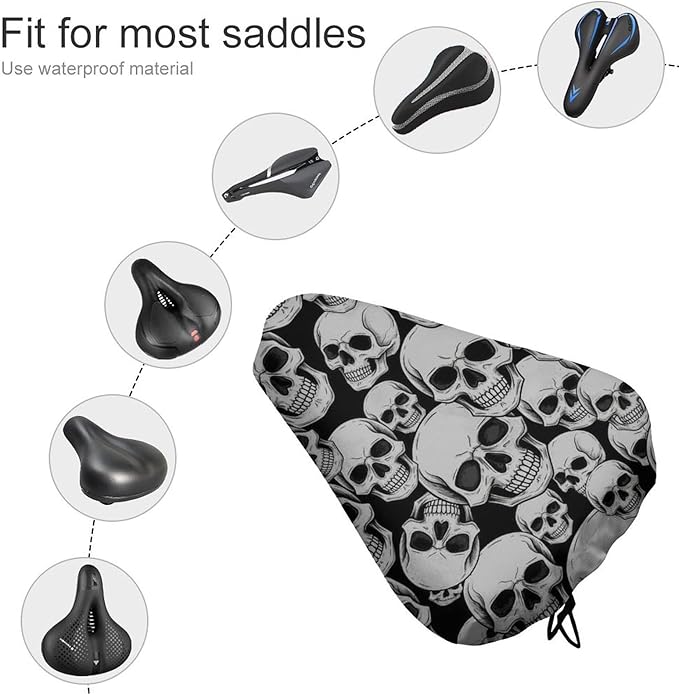 Adjustable Exercise Bike Seat Cover, Soft Cushion Indoor Outdoor Dust Resistant Protection