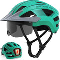 OutdoorMaster Adult Bike Helmet - Bicycle Helmet with Rechargeable Rear LED Light, Detachable Magnetic Goggles, Removable Sun Visor - Suitable for Commuting and Cycling for Men and Women