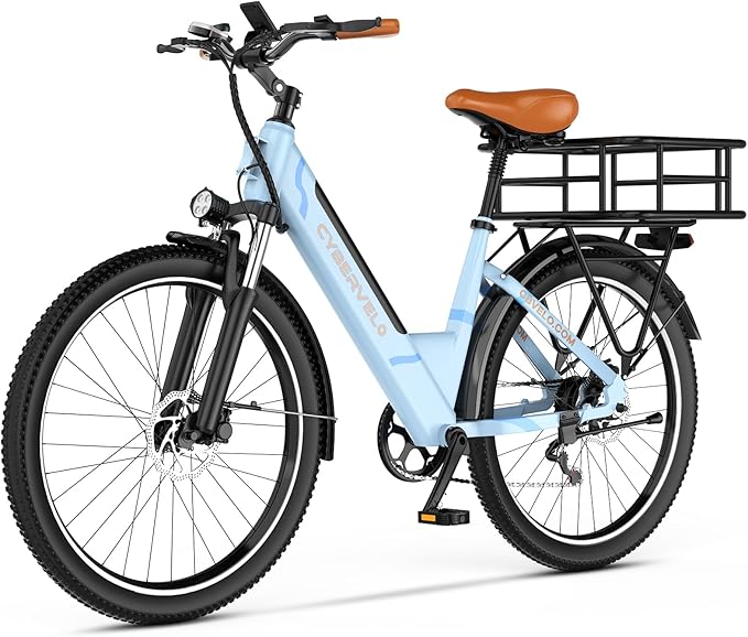 1000 Peak Electric Bike for Adults,up 80 Miles Removable Battery Ebike, 26" Electric E Bike with 7-Speed,Adult Electric Bicycles for Commute Beach Snow White Womens All Terrain