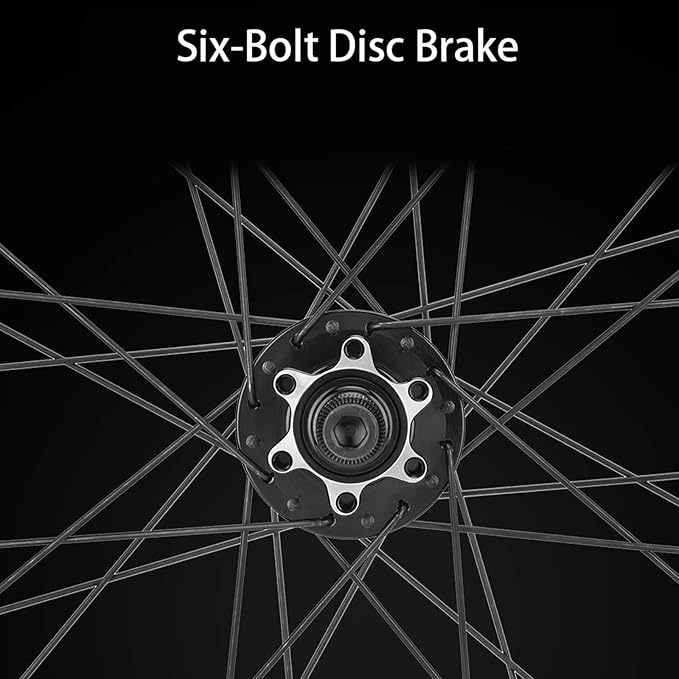 Road Bicycle Wheelset, Aluminum Alloy 700C Road Cycling Wheel, 6 Bolt Disc Brake Quick Release/Thru Axle Wheelset