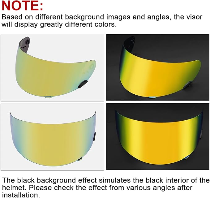 PSLER Qualifier Visor- Qualifier DLX Helmet Visor Motorcycle Face Shield Accessories Replacement for Bell Qualifier/Star/Vortex/RS-1/Revolver,Deep Gold