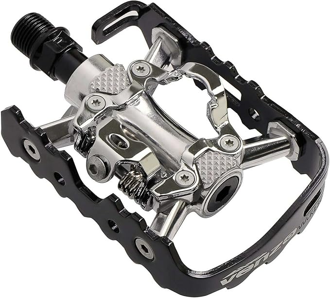 VENZO Multi-Use Compatible with Shimano SPD Mountain Bike Bicycle Sealed Clipless Pedals - Dual Platform Multi-Purpose - Great for Touring, Road, Trekking Bikes