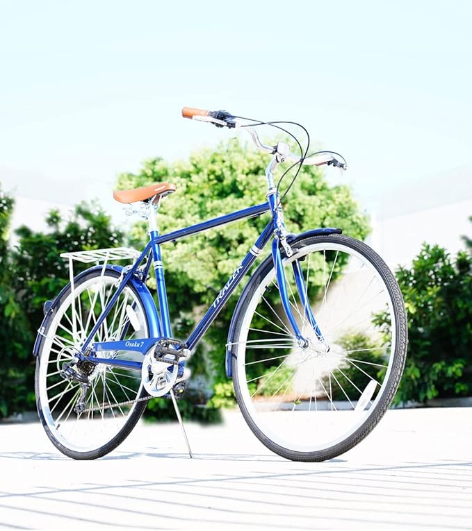 Tracer Osaka Hybrid Bikes, Steel Frame, Shimano Nexus Inter 3/7 Speed, Brown Seat Brown Grips, Road Bike, City Bike, Multiple Colors