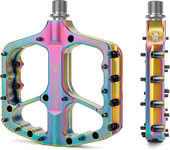 Mountain Bike Pedals -Bicycle Flat Pedals Aluminum 9/16" Sealed Bearing -Wide Platform for Road Mountain Gravel BMX MTB Bike Ideal for Downhill & Trail