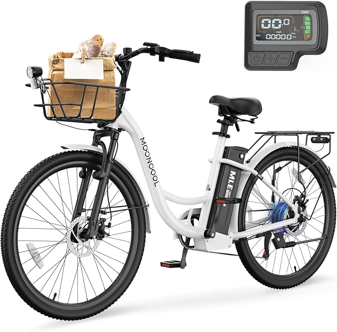 LILYPELLE Electric Bike for Adults, 700W Peak Power Commuter Ebike with 36V 10.4Ah Removable Battery, 7-Speed 24'' 26'' Tires City Cruiser Ebike E-Bicycle
