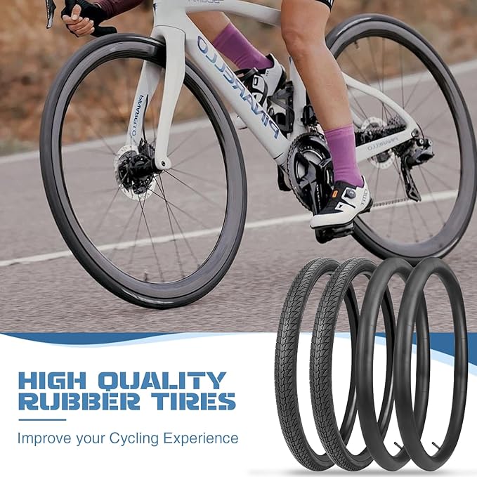 WEEROCK 700C Road Bike Tires 700 X 38C Bicycle Tires Gravel Bicycle Tire with/Without Inner Tubes 48mm Presta Valve, Replace Bike Tyres, Black