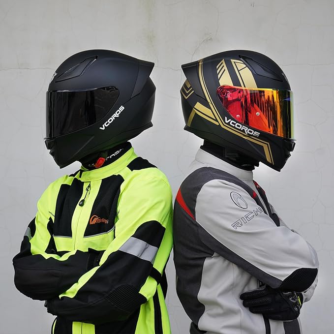 VCOROS Motorcycle Full Face Helmet for Unisex-Adults DOT Approved WS-609 Motorbike Street Bike Racing Helmets
