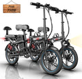 Electric Bike for Adults,750/1000W Motor E-Bike,28/30 MPH,748.8/960 Wh Removable Battery,25-45Miles,16/20in Commuter Ebikes,Full Suspension Electric Bicycles for Adults -2 Seater