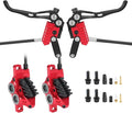 MEROCA IIIPRO E4 Hydraulic Disc Brake Set - 4-Piston MTB Brakes, 641N Braking Force, TUV Certified, Lightweight 475g, for Mountain/E-Bike/Folding Bicycles