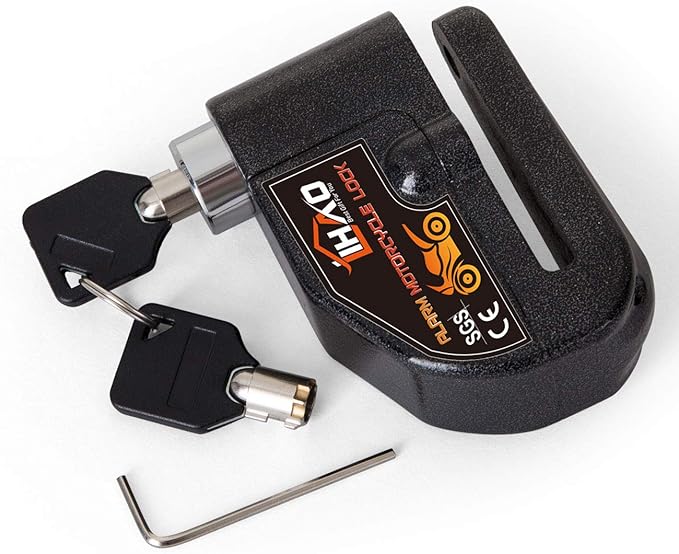 LIHAO Motorcycle Disc Lock, Anti-Theft Waterproof Disc Brake Alarm Lock for Motorbike Scooter