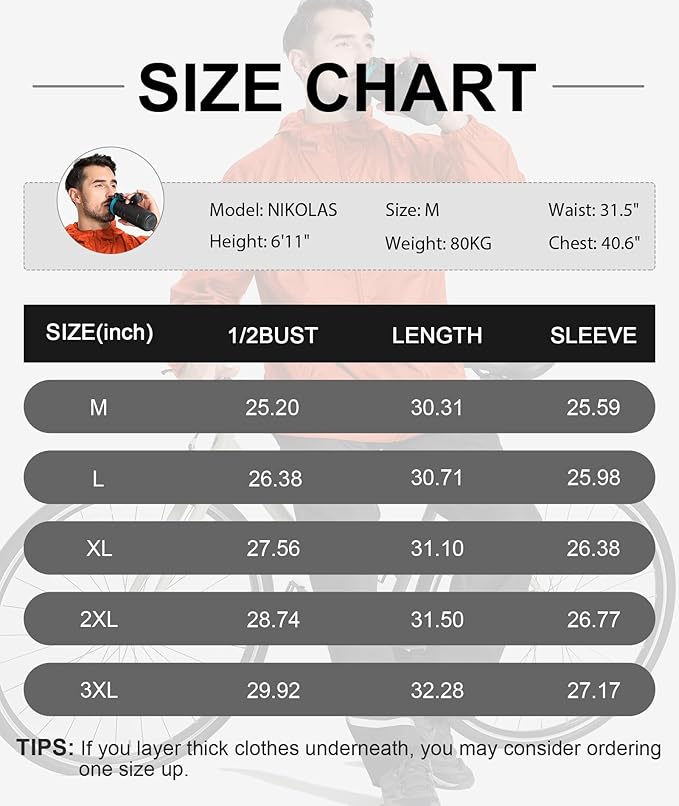 GEEK LIGHTING Rain Jacket Men Lightweight Waterproof Jackets Packable Windbreaker Hooded Raincoat for Golf Cycling Outdoor