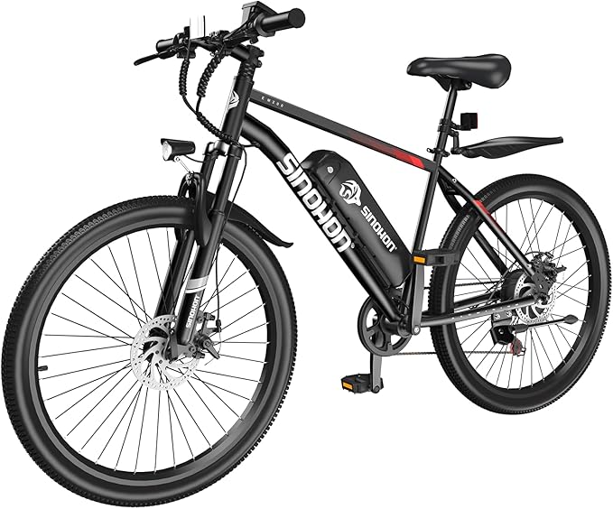 26" Electric Bike for Adults, E-Bike Commuter–500W Brushless Motor,375WH, 7-Speed, Front Suspension Fork, 20MPH Top Speed, 37+ Miles Long Range–Certified to UL 2849