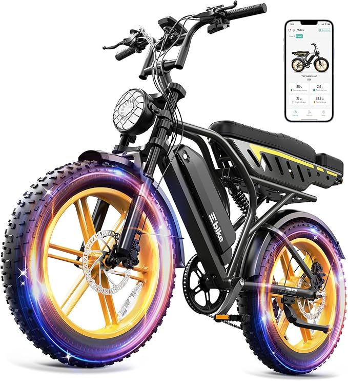 TST Electric Bike for Adults, 1500W Peak Motor Ebike with 48V 15Ah Built-in Battery, 60 Miles Range 28 MPH Electric Bike, 20" Fat Tire E Bike with 7 Speed