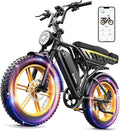 TST Electric Bike for Adults, 1500W Peak Motor Ebike with 48V 15Ah Built-in Battery, 60 Miles Range 28 MPH Electric Bike, 20" Fat Tire E Bike with 7 Speed