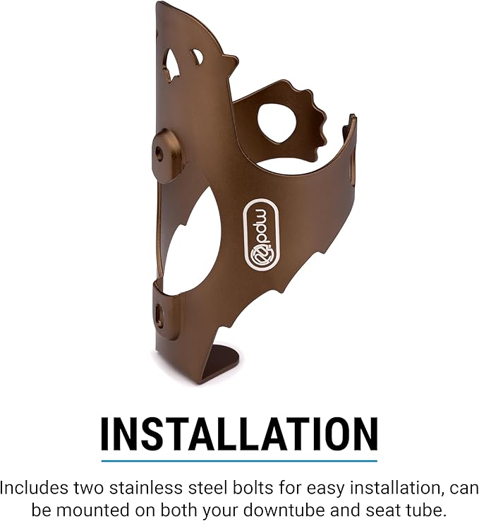 Portland Design Works Water Bottle Cage - Lightweight Water Bottle Holder for Bikes, Otter Cage, Brown