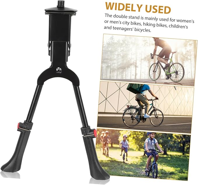 Double Leg Mountain Bike Kickstand Adjustable Metal Bicycle Support for Easy Parking Wear-Resistant Kickstand for Outdoor Cycling