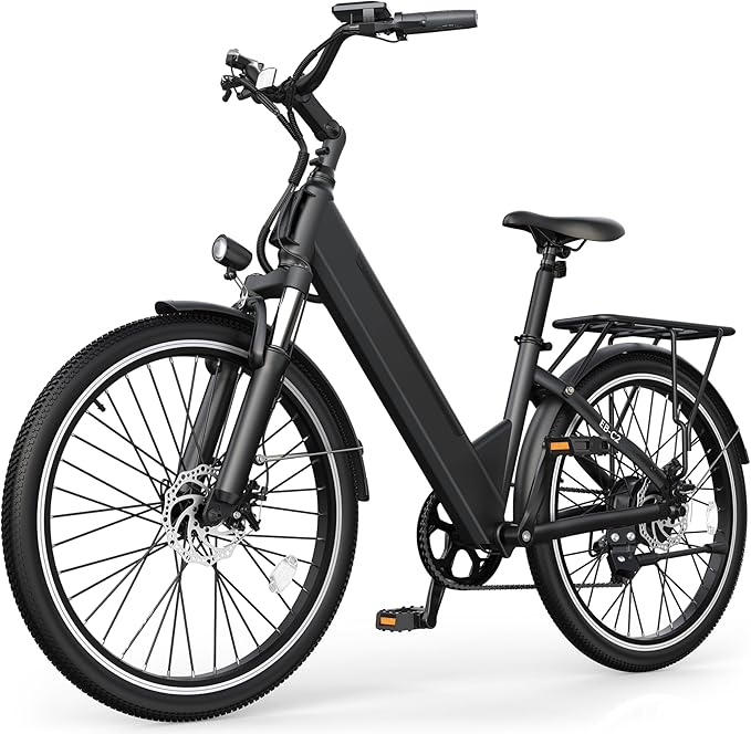 Electric Bike for Adults,26" Step-Thru EBike with 1000W Peak Motor,50 Miles 21.7MPH Adult Electric Bicycles with 48V Internal Removable Battery, Adjustable Stem,7 Speed,UL 2849 Certified