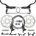 Zoom HB876E Hydraulic Disc Brakes Set 4-Pistons E-Bike Electric Power-OffHydraulic Brake Set with 180mm Rotors, Adapter Fit EBike Fat Bike Bicycle for Mountain Bike, Road Bike (Black)