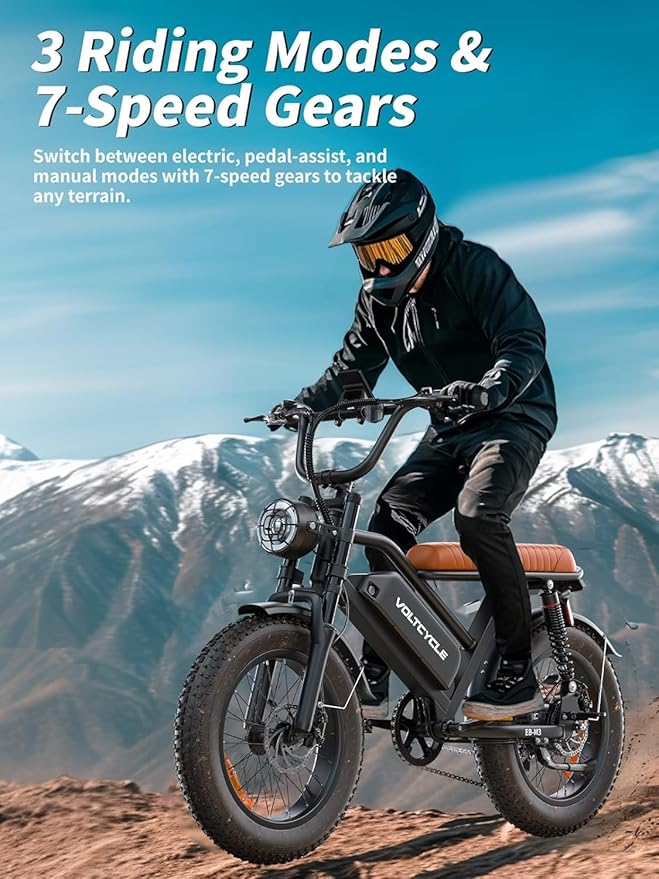 Electric Bicycle for Adults 750W Motor 21MPH 50 Miles Removable 48V Battery, 20/16"x4.0"Fat Tire Dual Disc Brakes, ebike Suitable for City Commuting