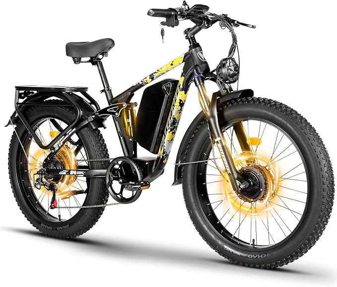 8000w Electric Bike for Adults, 60V 32Ah Battery Ebike, Fat Tire & Long Range Electric Bicycles, 210Nm Mountain Bike Full Suspension, Hydraulic Brake Electric Bicycle