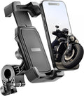 Delobon Motorcycle Phone Mount with Safety Lock, One-Hand Operation Bike Phone Holder for Electric Scooter/ATV/Bicycle Handlebar, for iPhone Samsung 4.7–7.0 in Smartphones