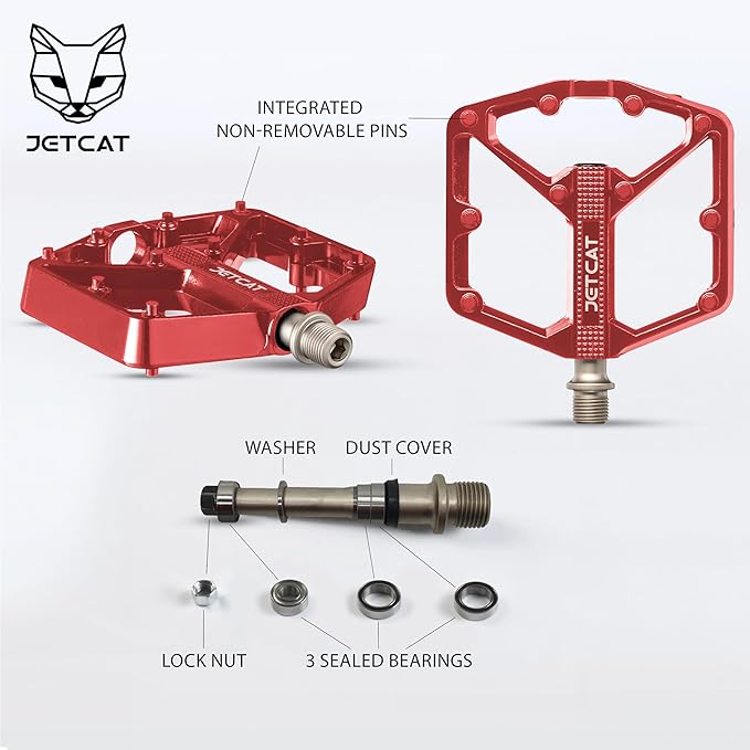 Mountain Bike Pedals Flat - MTB Pedals Flat, Bicycle Pedals, Road Bike Pedals, BMX Pedals, for BMX MTN Road Gravel EBike, Specialized Parts, Adults, Aluminum Metal Stamp 9/16"