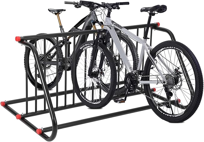 Commercial Grid Bike Rack - Heavy Duty Metal Floor Bike Stand, Outdoor Bicycle Rack for Garage, School, Outdoor Parking, Bike Shop, 10-Bicycle Capacity (Single & Double Sided)
