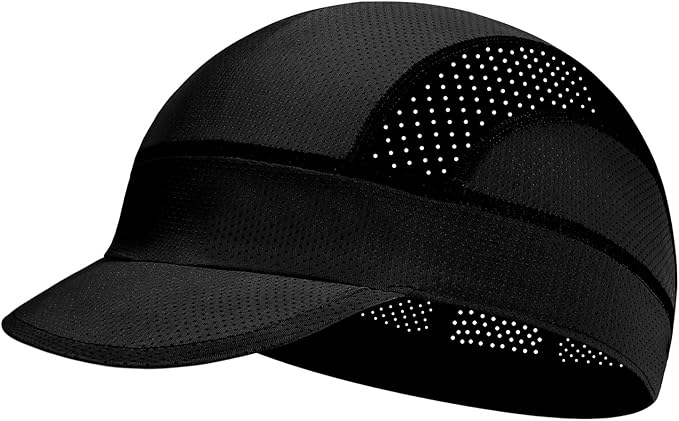 XXL Cooling Cycling Cap Skull Caps Under Helmet Mesh Hats with Sun Visor for Big Head Bike Hard Hat Liner for Men