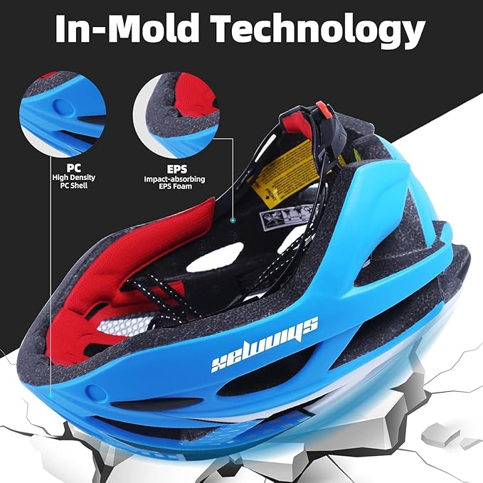Shinmax Bike Helmet, CPSC/CPC Bike Helmet for Adult Men Women with Magnetic Goggles&Led Back Light Cycling Helmet Adjustable SM-T69