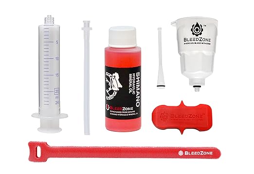BleedZone Shimano Brake Bleed Kit with 60ml Mineral Oil - Hydraulic Brake Kit for Shimano Disc Brakes, Bike Brake Bleeder Kit, MTB Brake Bleed Kit, and Mineral Oil Brake Maintenance