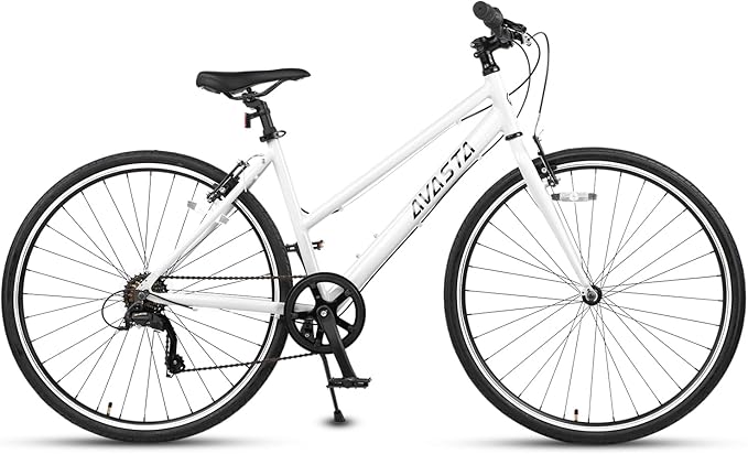 AVASTA Populus 700C Road Bike for Women with Kickstand, 15 17 Inch Lightweight Step Through Aluminum Alloy Frame, 7-Speed Drivetrain, Multiple Colors