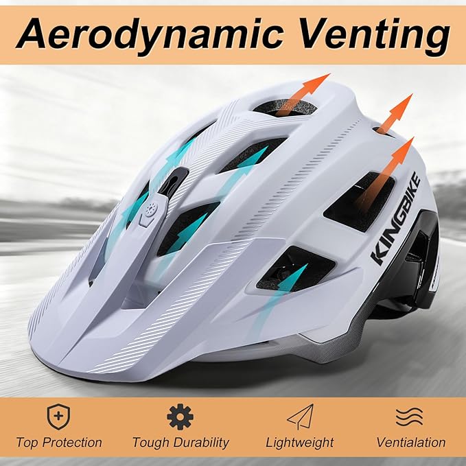 KINGBIKE NTA-8776 Mountain Bike Helmet Professional Ebike Helmets with 3-Level Adjustable Visor & Camera Mount E-MTB Helmet for Adults Men Women Youth E-Bike Safety Certified