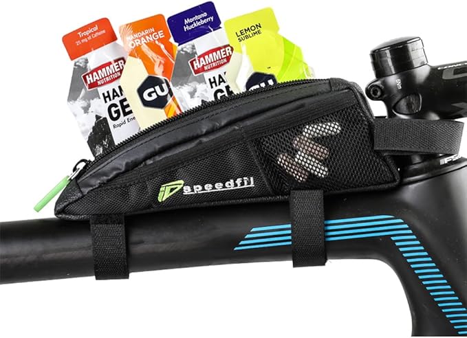 Speedfil SP2 Bicycle Frame Storage Bag, Bolt on or Strap to Top Tube, Side Mesh Pockets