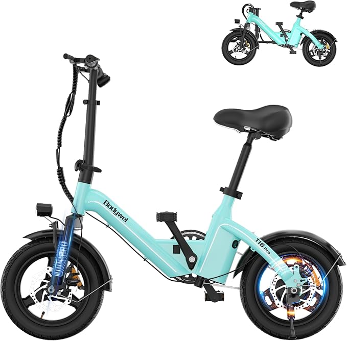 Bodywel Electric Bike for Adults 750W Peak Motor, 20 mph Folding Ebike, 14" Adult Electric Bicycles with Smart 15° Uphill, 36V Battery, E Bikes for Adults and Teens