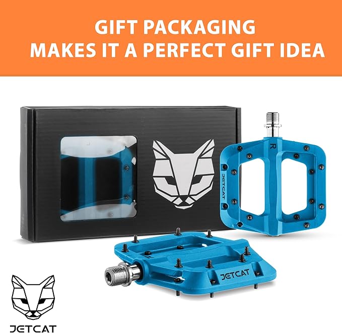 Mountain Bike Pedals Flat - MTB Pedals Flat, Bicycle Pedals for BMX/MTN/Road/Gravel/EBike, BMX Pedals, Platform Pedals, Adults & Kids Bike Replacement Upgrades Parts 9/16