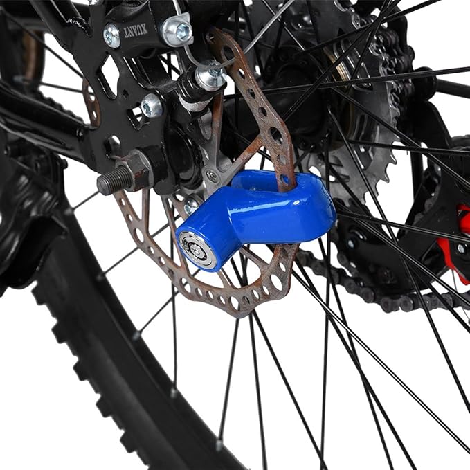 Bike Disc Brake Lock, Motorcycle Anti Theft Wheel Padlock Electric Scooter Security Lock Accessory Heavy Duty Waterproof for Mountain Road Motorbike Cycling Rotor with Plastic Frame 2 Keys(Blue)